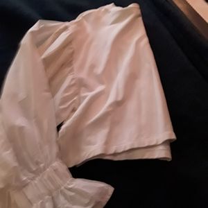 ZARA Cool Cropped Cotton Top w Ruffled Cuff